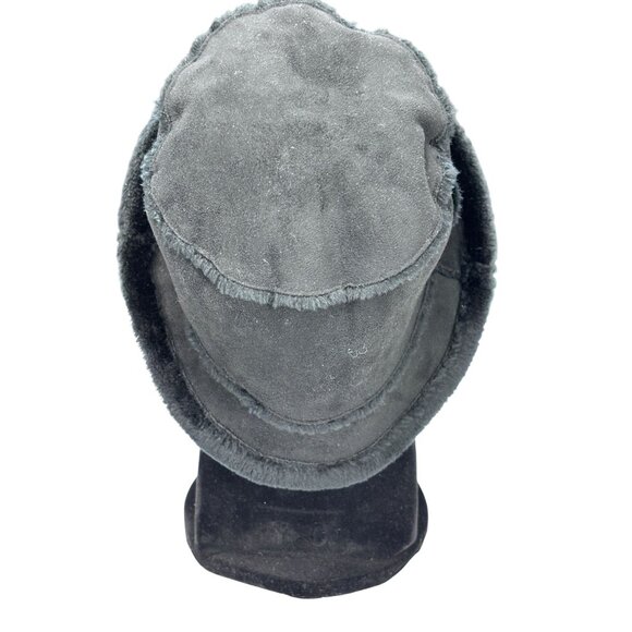 David & Young NY Womens Faux Fur Trimmed Black Bucket Hat main image 4